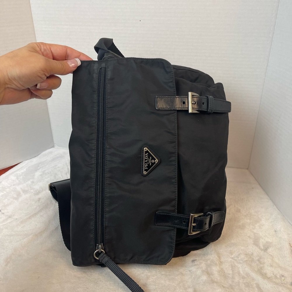 PRADA Vela Sport Tessuto Nylon Leather Shoulder Cross Body Bag Black - Picture 3 of 13